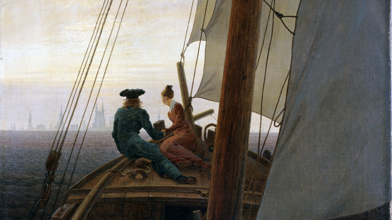 Early 19th century couple on small sailing ship