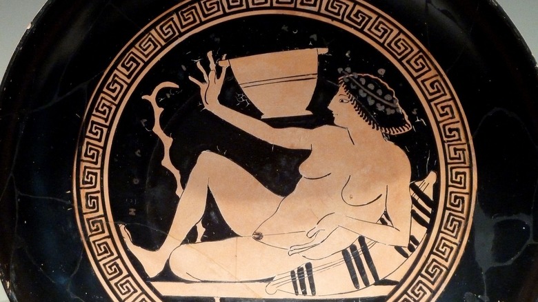 Heteria playing Kottabos illustration