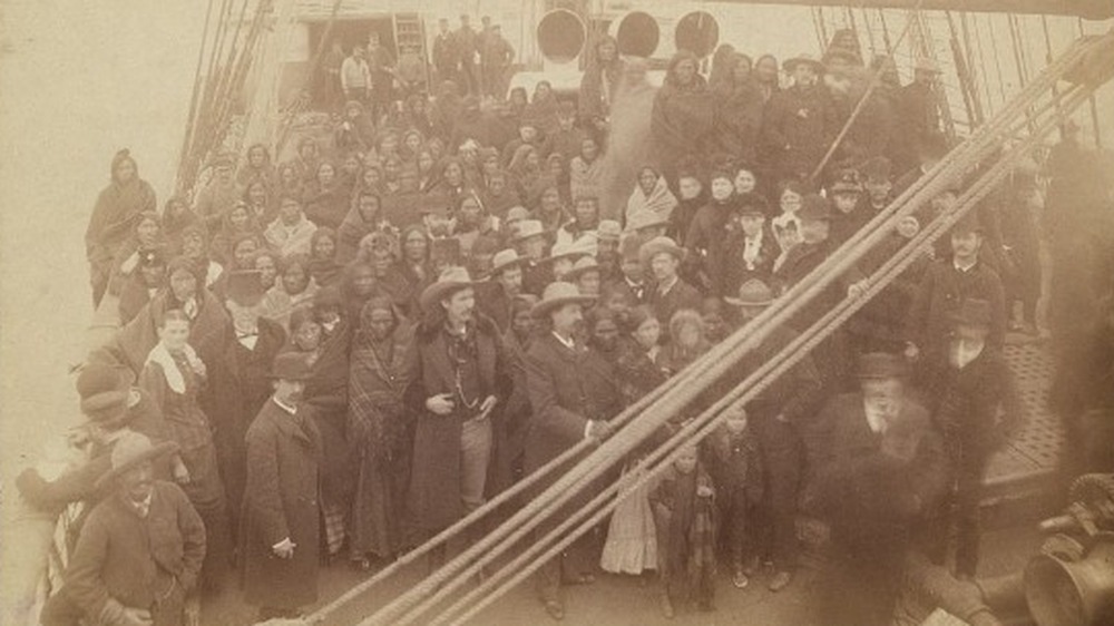 Buffalo Bill's Wild West on ship to London