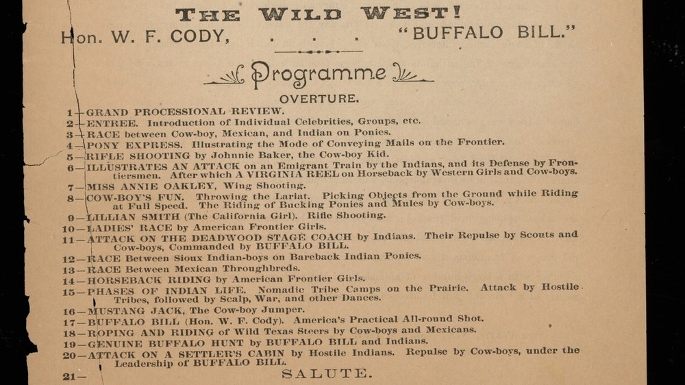 Buffalo Bill's Wild West programme