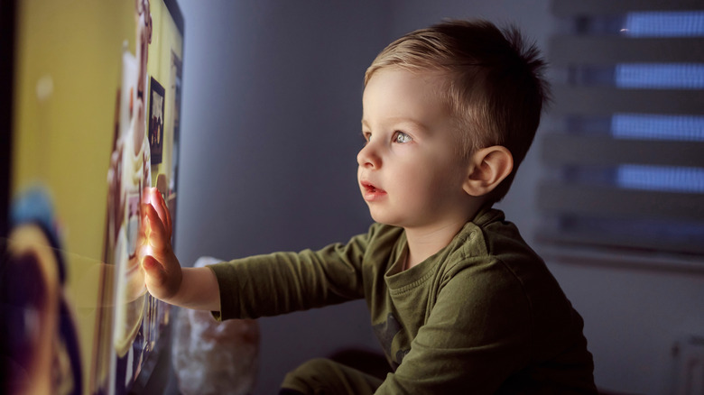 Toddler watching TV