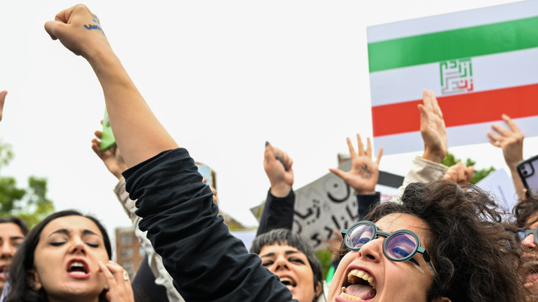 Protests in New York against the Iranian regime