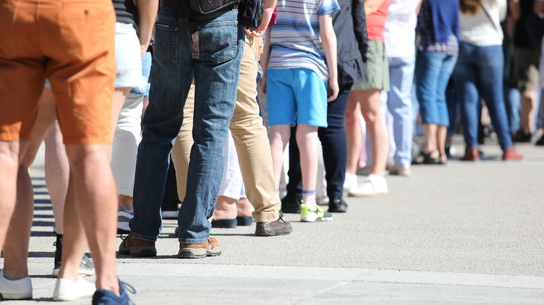 people waiting in line