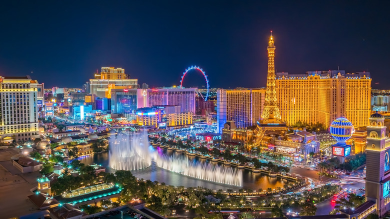 Las Vegas strip at night