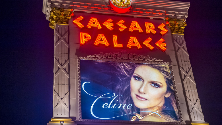 Caesars Palace sign featuring Celine Dion