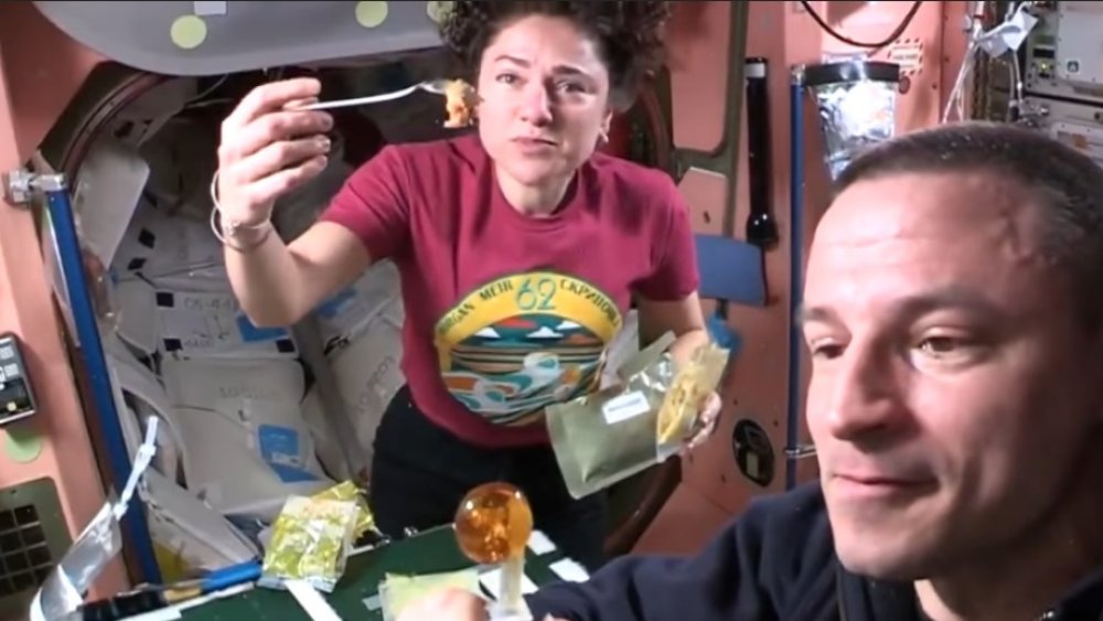 International Space Station eating