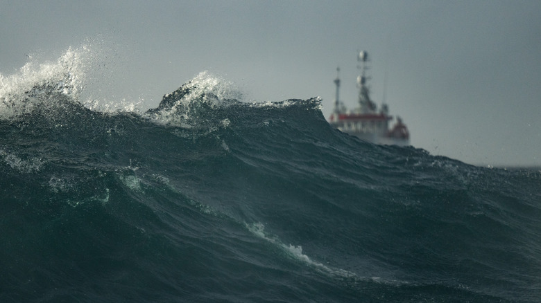 fishing boat in rough seas