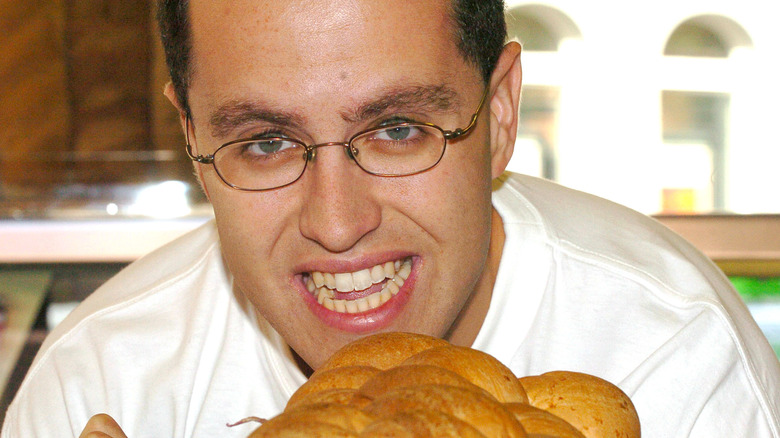 Jared Fogle with sandwhiches 