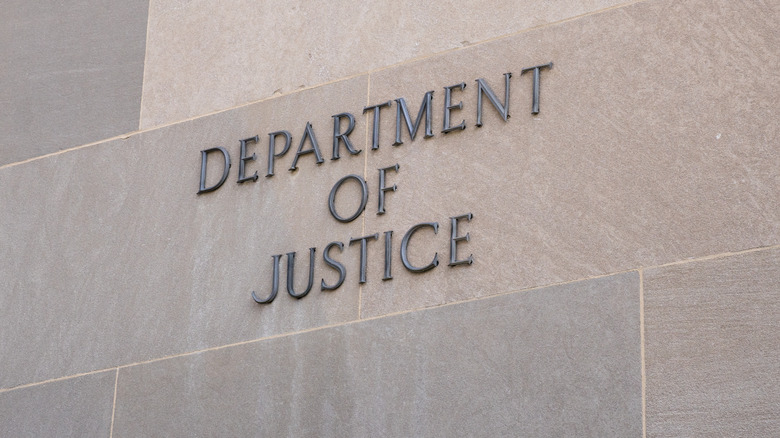 Department of Justice sign 