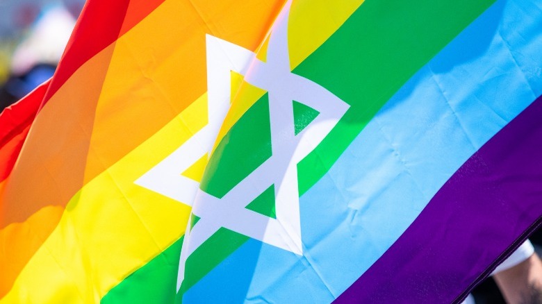 Pride flag with Star of David