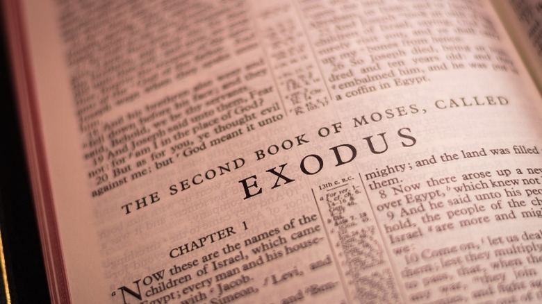 Old Testament opened to Book of Exodus