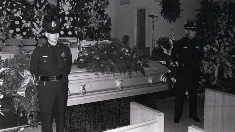 J.D. Tippit's casket with guards