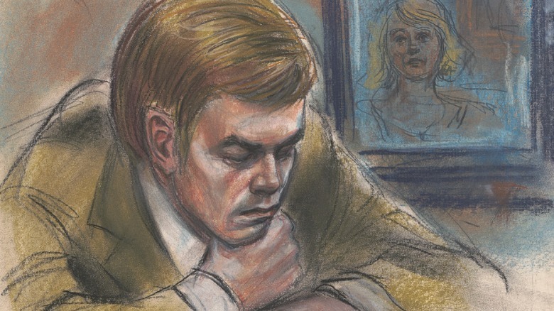 Courtroom sketch of John Hinckley Jr