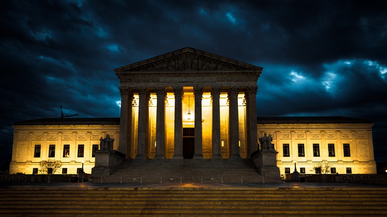 u.s. supreme court at night