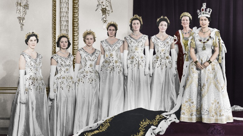 Queen Elizabeth II maids honor coronation