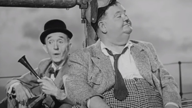 Laurel and Hardy on a boat 