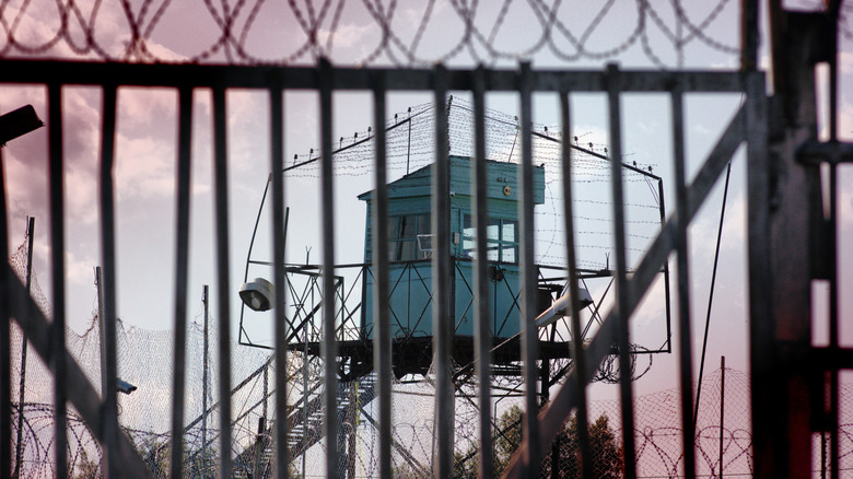 Prison gate in a Russian prison Altai-krai