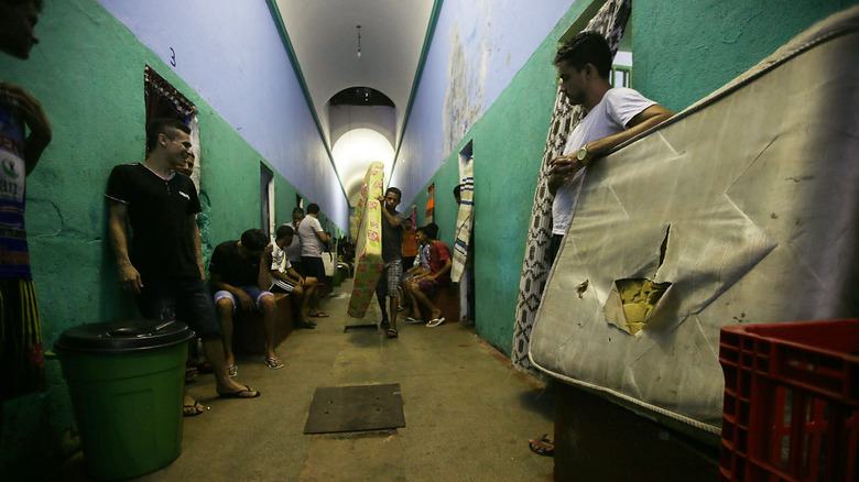 Prisoners in corridor