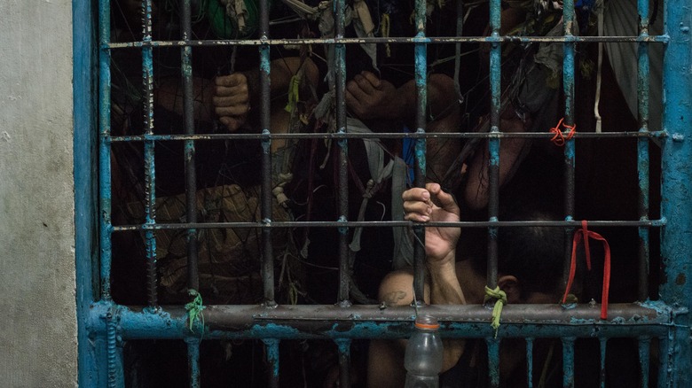 Overcrowded prison cell