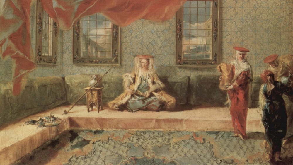 Scene in a harem, with lady sitting 