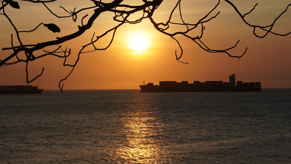 Sunset on Vung Tau beach vietnam