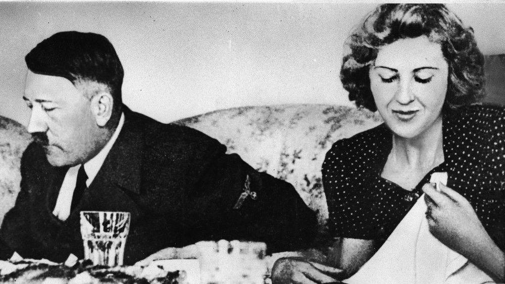 Hitler and Eva Braun over dinner