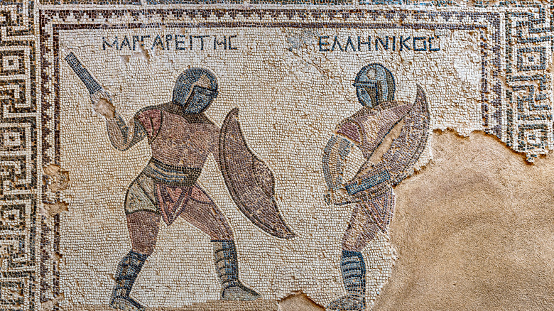 gladiator mosaic fighting