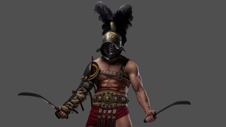 gladiator holding two swords