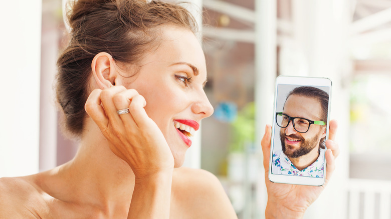 woman talking to man long-distance