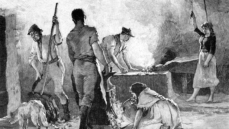 Drawing of blacksmiths