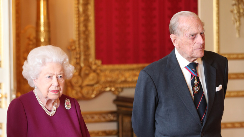 Prince Philip and Queen Elizabeth at an event in 2019