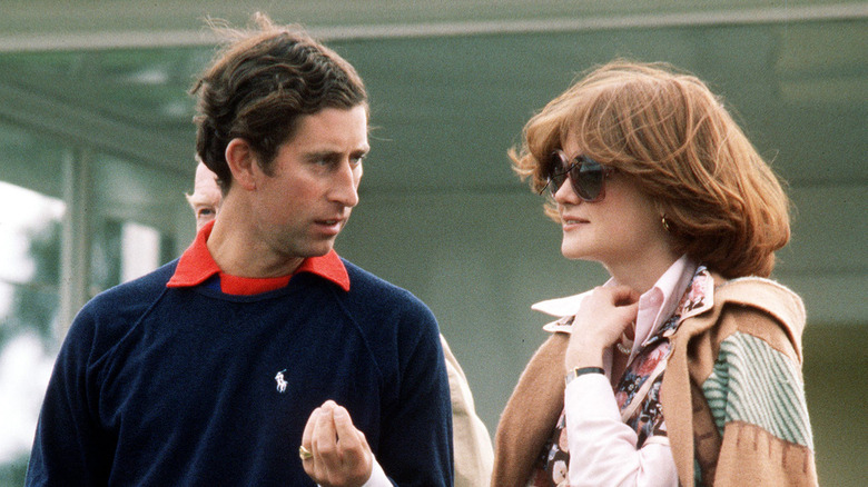 Prince Charles and Lady Sarah Spencer at polo