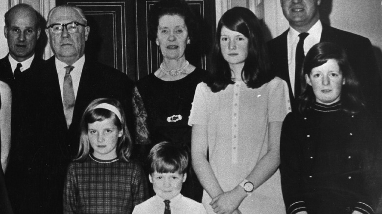 Lady Diana Spencer as a child with her sisters and family