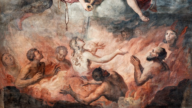 fresco of souls in purgatory