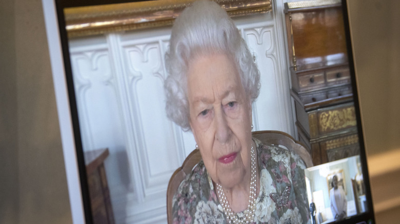The queen conducts business via video conference