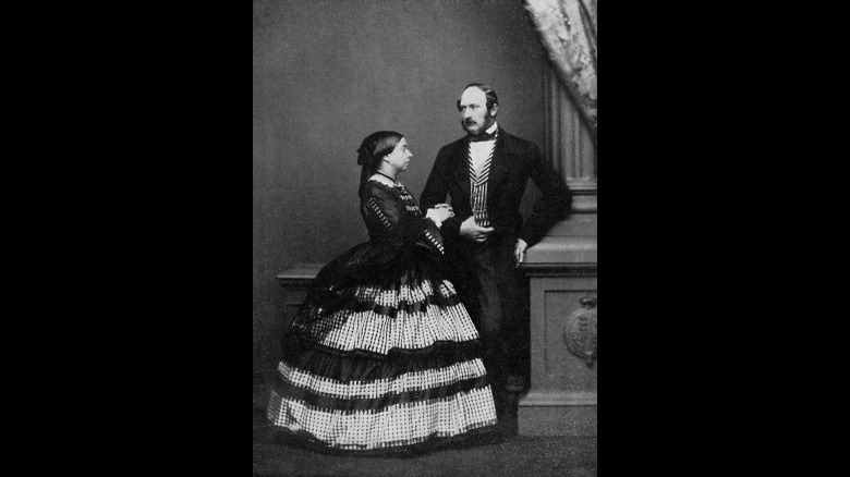 Queen Victoria facing Prince Albert