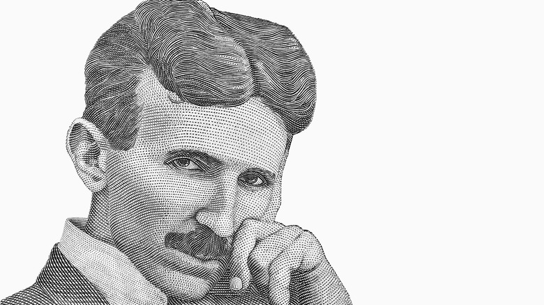 Ink drawing of Nikola Tesla