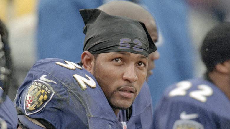 Ray Lewis in uniform bandana