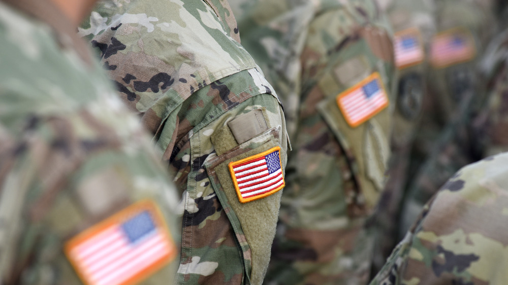 US flag on Army soldiers' uniforms