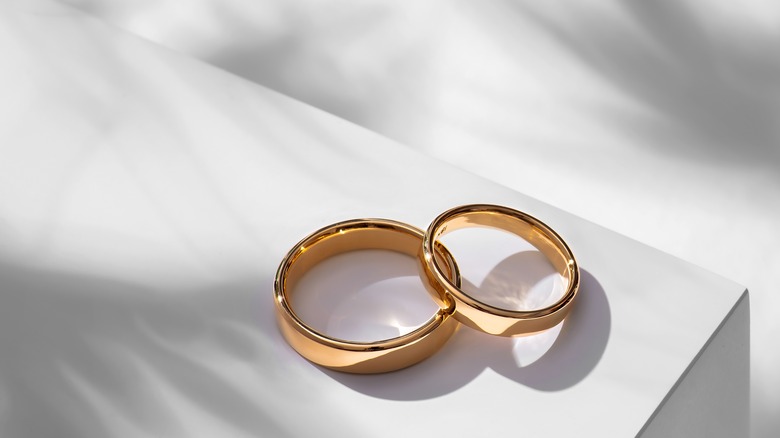 Wedding rings on a table