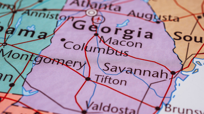 map of U.S. state Georgia 