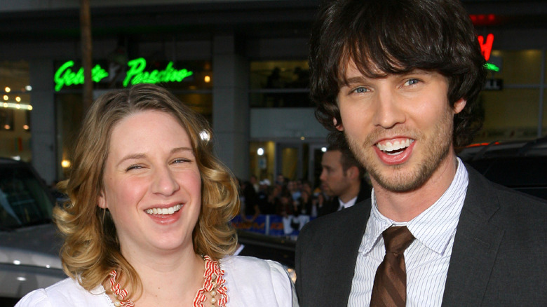 jon heder and wife kirsten heder laughing