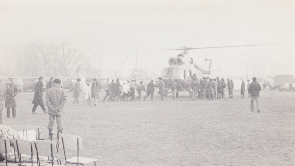 Soviet helicopter bringing supplies