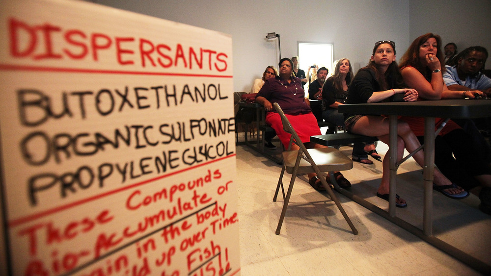 BAY ST. LOUIS, MS - APRIL 18: Concerned citizens attend a meeting for Gulf Coast residents who have health problems possibly related to the BP oil spill April 18, 2011 in Bay St. Louis, Mississippi. 