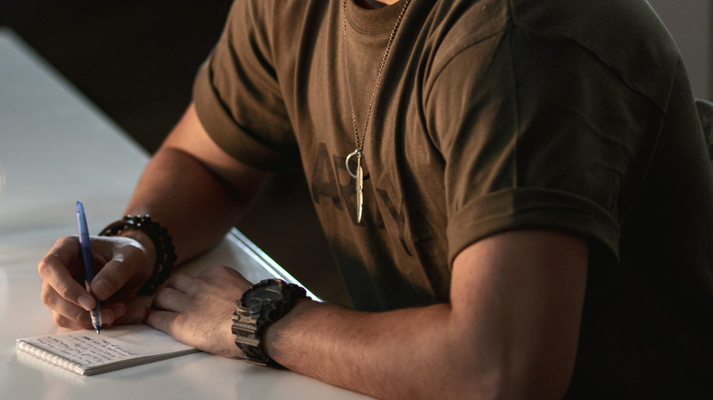 soldier writing a letter