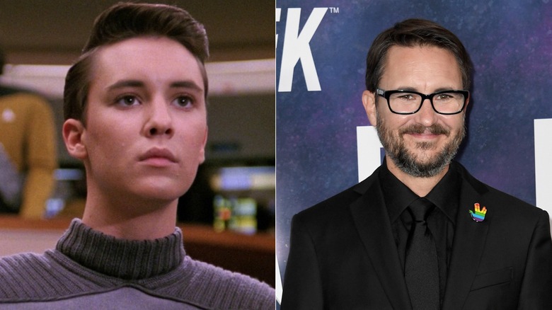 Wesley Crusher looking ahead and Wil Wheaton wearing glasses