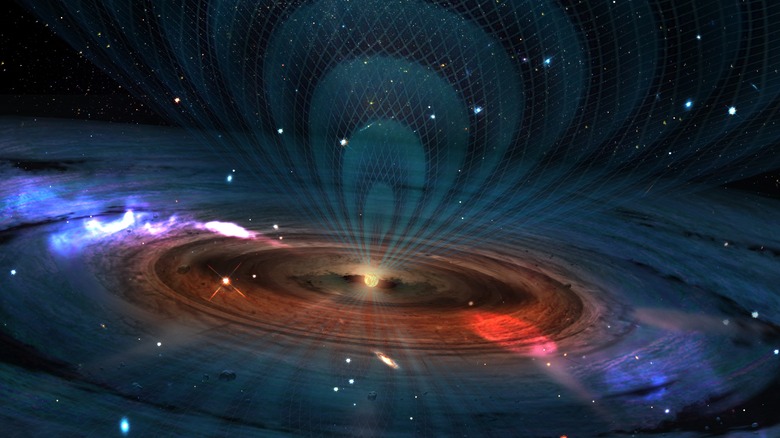 illustration of black holes in space