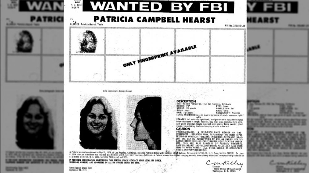 Patty Hearst, wanted poster