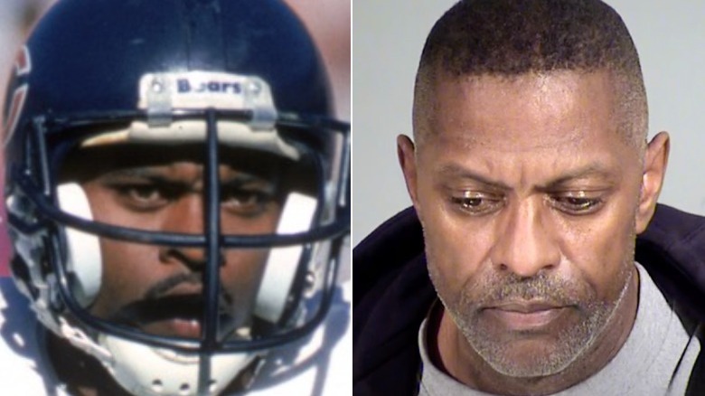 Mike Richardson playing for the Chicago Bears, Mike Richardson mugshot