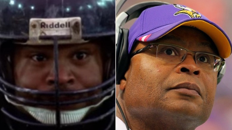 Mike Singletary '85 bears wearing headset